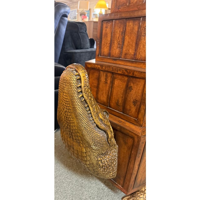2010s Stunning Alligator Motif Five Drawer Floating Chest For Sale - Image 5 of 9