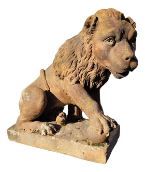 Lion Sculpture in Terracotta, 1800s
