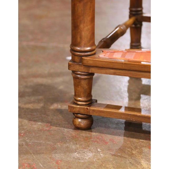 Mid 20th Century Mid-Century French Louis XIII Walnut Spiral Four-Step Library Ladder For Sale - Image 5 of 10