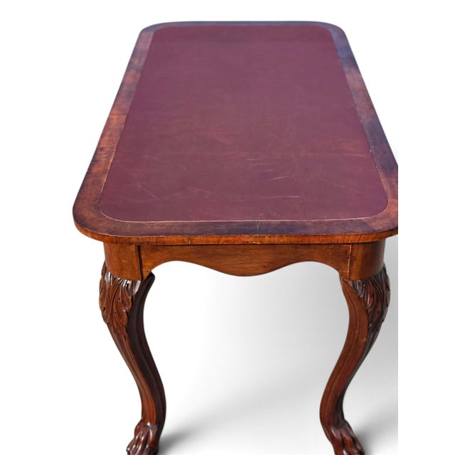 19th Century American Walnut Center/Desk/Parlor Table/New Reddish Brown Leather. For Sale - Image 12 of 18