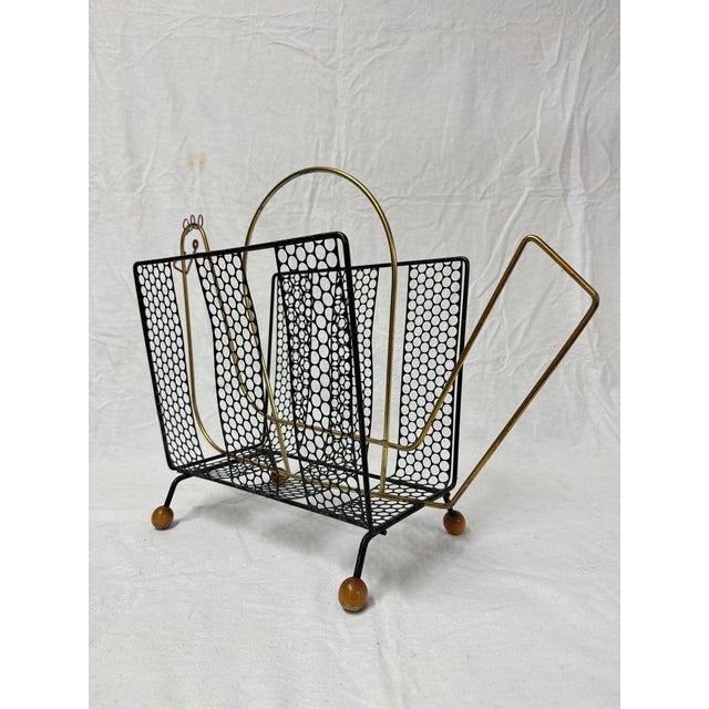 1950s Rare Mid Century Frederic Weinberg Style Magazine Rack For Sale - Image 5 of 12