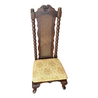 1970s American Drew Bicentennial “Tree of Promise” Cane-Back ShinWarmer Chair For Sale