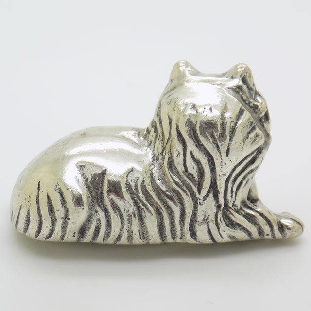 1980s Vintage Silver 800 Cat Figurine, 1990s For Sale - Image 5 of 11