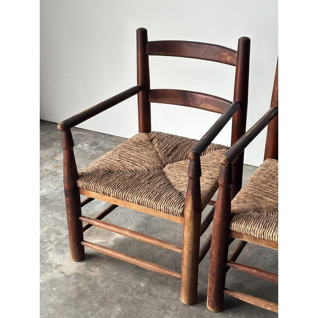 Mid 20th Century Rustic Pine Hearth Armchairs, France, Mid-20th Century — Set of Four For Sale - Image 5 of 18