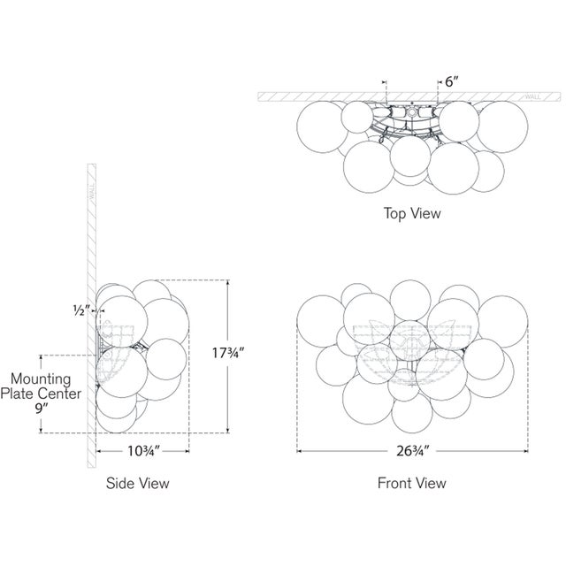 Modern Julie Neill for Visual Comfort Signature Talia Large Sconce in Plaster White with Clear Swirled Glass For Sale - Image 3 of 6