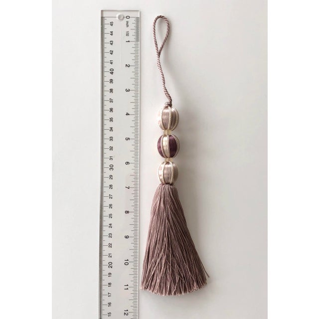 Beaded Satin Key Tassel in Lavender - Amethyst Color For Sale - Image 4 of 15