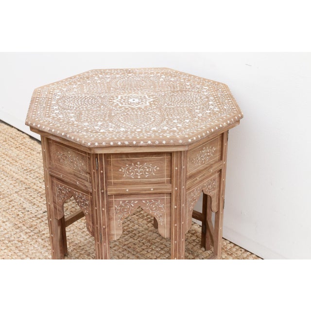 Fine Inlay Geometric Mandala Side Table For Sale - Image 4 of 9