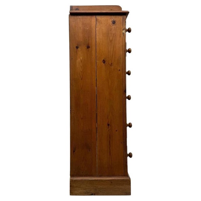 Vintage Narrow Pine Chest of Drawers, 1900s For Sale - Image 4 of 12