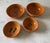 Set of 4 vintage yellowware pottery clay bowls, including 2 larger 6" bowls and 2 smaller 4.75" bowls. Hand made and...