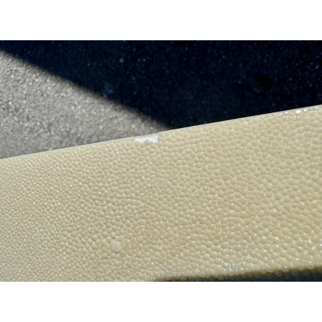 Very Fine Rare Garrison Rousseau Shagreen Cream White Backgammon Table For Sale - Image 10 of 12