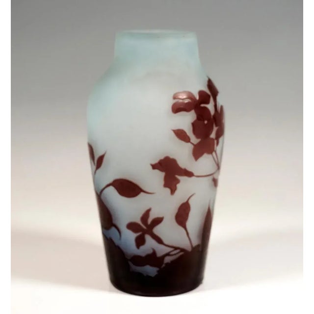 Art Nouveau Style Cameo Vase with Annual Honesty Decor from Emile Gallé, France, 1920s For Sale - Image 4 of 9