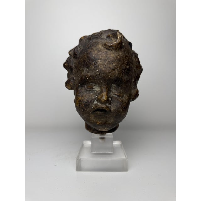 Tuscan Artist, Sculpture Depicting a Cherub's Head, 1500, Terracotta For Sale - Image 17 of 17