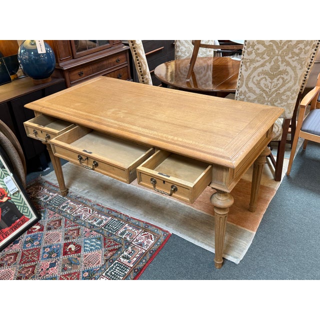 French Restoration Hardware French Partner's Desk For Sale - Image 3 of 12