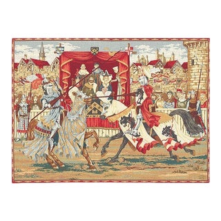 The Medieval Joust Loom Woven Tapestry - 98 X 142 Cm (3'3" X 4'8") - Requires Rod Size 4 For Sale