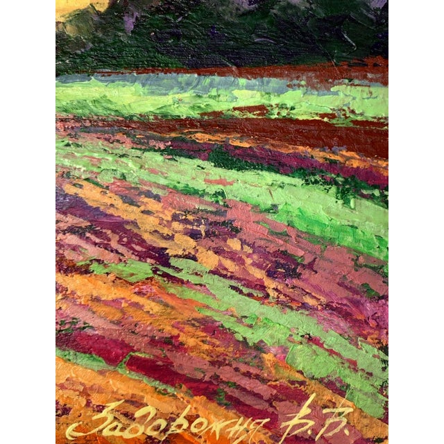 Oil Painting Sunset Behind the Forest v. Zadorozhnya For Sale - Image 11 of 12