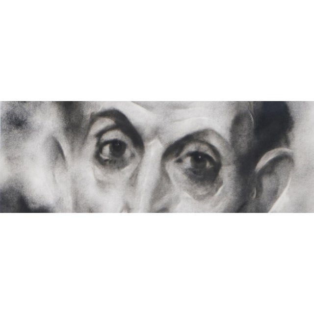 Figurative Large Black and White Oil Pastel Portrait of "El Greco" For Sale - Image 3 of 3