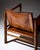 Mid-Century Modern Wood and Cognac Leather Safari Armchair For Sale - Image 9 of 9