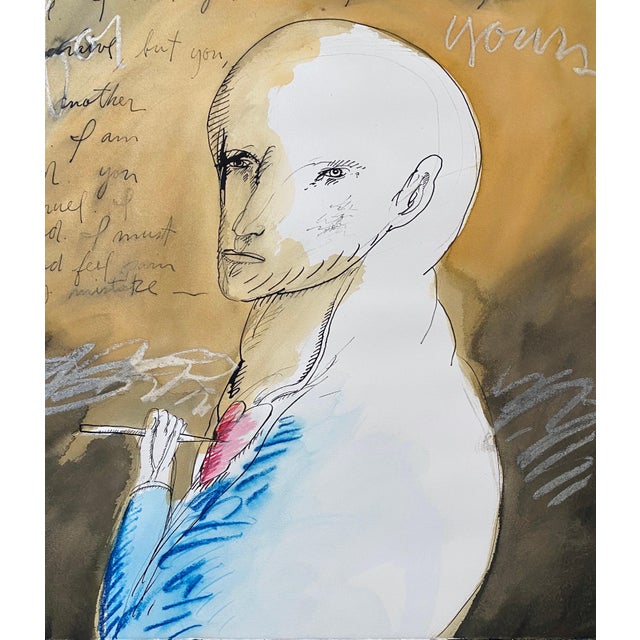 Gary Hansmann, Modern Figurative Surrealism Watercolor, Drawing - "You Must Die For Yours", 1988 For Sale - Image 4 of 8