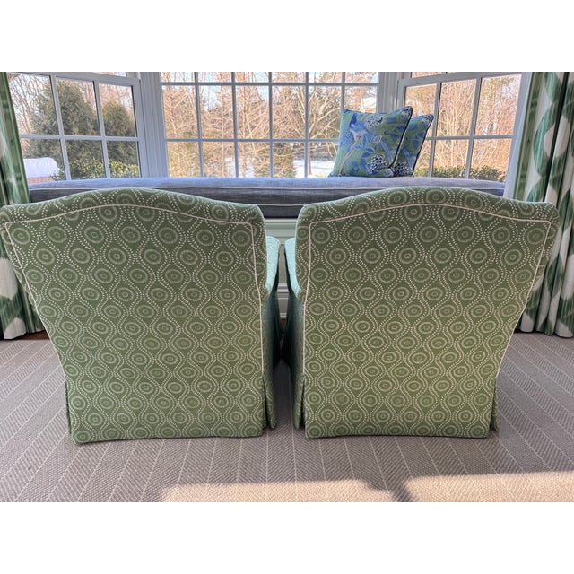 Pair of O.Henry House Hanover Club Chairs Cover in Raoul Textiles Coverlet Caper For Sale In New York - Image 6 of 14