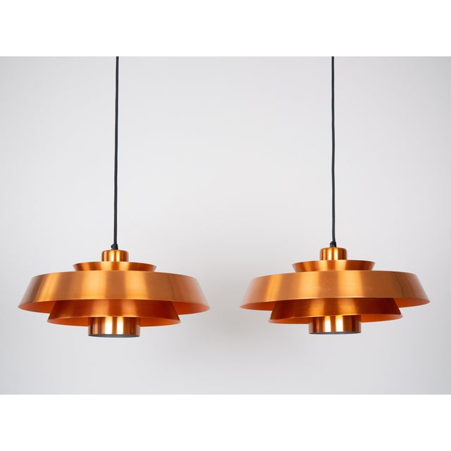 Fog & Mørup Vintage Danish Nova Pendant Lamps by Jo Hammerborg for Fog & Mørup, 1963, Set of 2 For Sale - Image 4 of 18