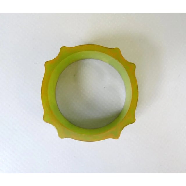 Art Deco Catalin Napkin Rings in Green Amber, Set of 6 For Sale - Image 11 of 18