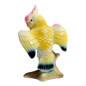 Vintage MCM Glazed Ceramic Cockatoo