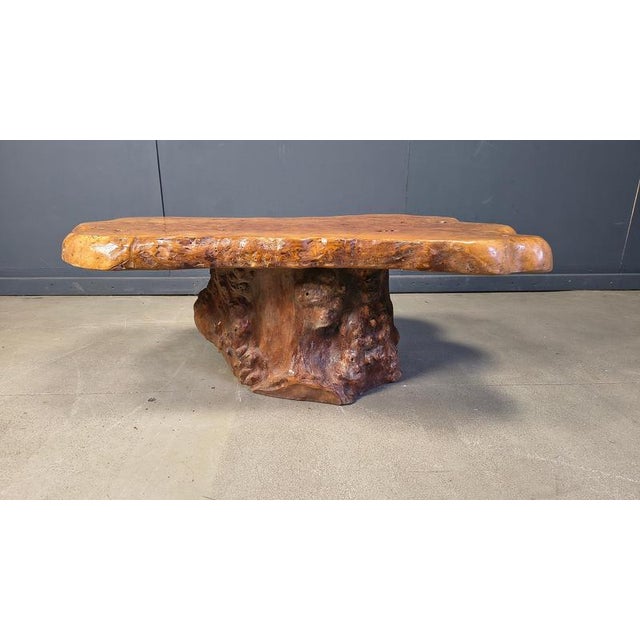 Freeform Coffee Table in Elm, 1970s For Sale - Image 11 of 15