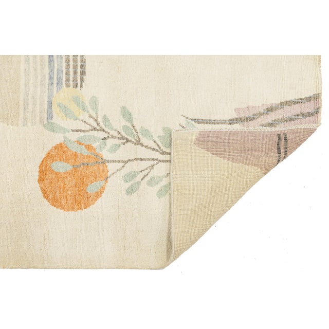 This stunning 4x6 area rug merges Mid-Century Modern minimalism with Art Deco flair. Featuring a sophisticated botanical...