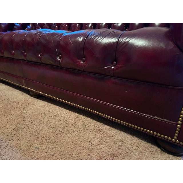 Vintage Chesterfield Style Leather Sofa by Hancock and Moore For Sale - Image 10 of 16