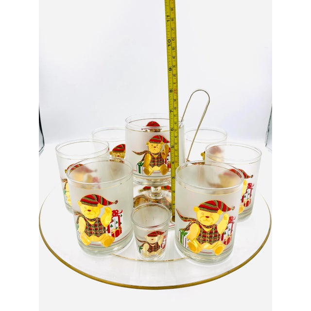 Vintage Culver Glass Company Holiday Bear Cocktail Set- 11 Pieces For Sale - Image 10 of 13