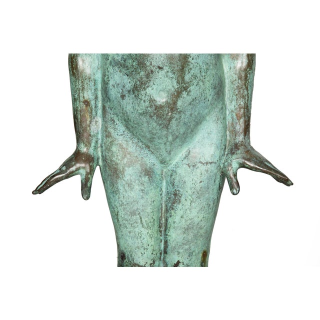 Metal American Art Nouveau Bronze Sculpture of “Wildflower” by Edward Berge For Sale - Image 7 of 18
