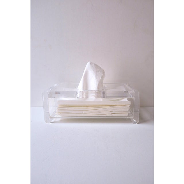Late 20th Century Lucite Tissue Box Holder For Sale - Image 5 of 11