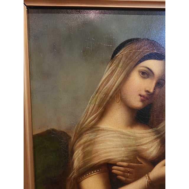 Antique Oil on Copper Painting, "The Daughter of Jephta Haal" For Sale - Image 4 of 11