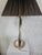 Metal Brass Squiggle Table Lamp With Pleated Shade For Sale - Image 7 of 8