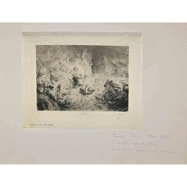 Fernand Cormon, Mythological Composition, Original Etching, 1902 For Sale