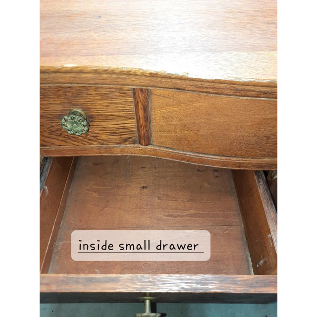 Wood Vintage Oak Ladies Oak Bonnet Chest of Drawers For Sale - Image 7 of 9