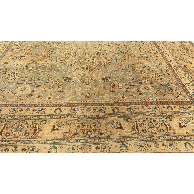 Persian Fine Persian Khorassan Botanic Handmade Wool Carpet For Sale - Image 3 of 9