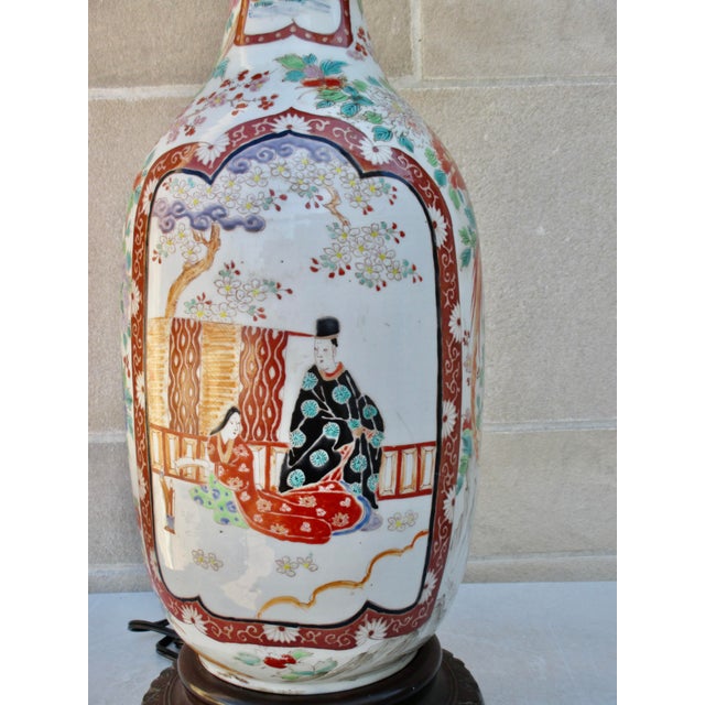 Massive Antique Japanese Vase Lamp For Sale - Image 14 of 17