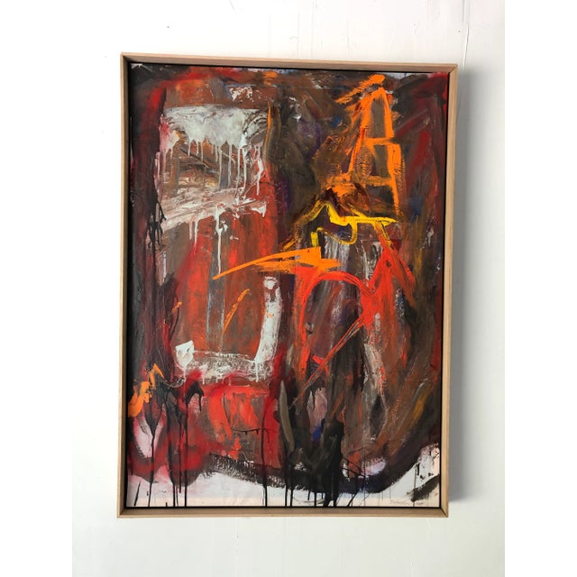 Original Abstract Painting by Erik Sulander 29x40x2.5 Oak Frame Signed For Sale In New York - Image 6 of 6
