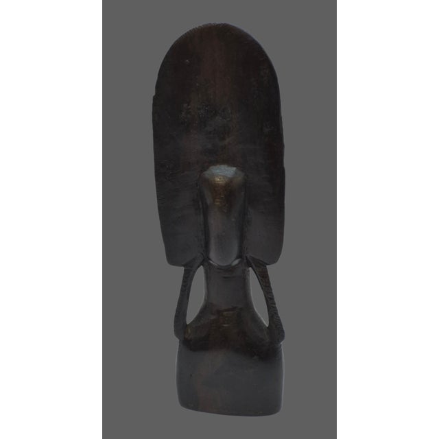 Mid 20th Century Hand Carved Iron Wood African Sculpture Tribal Art Bust For Sale - Image 6 of 10