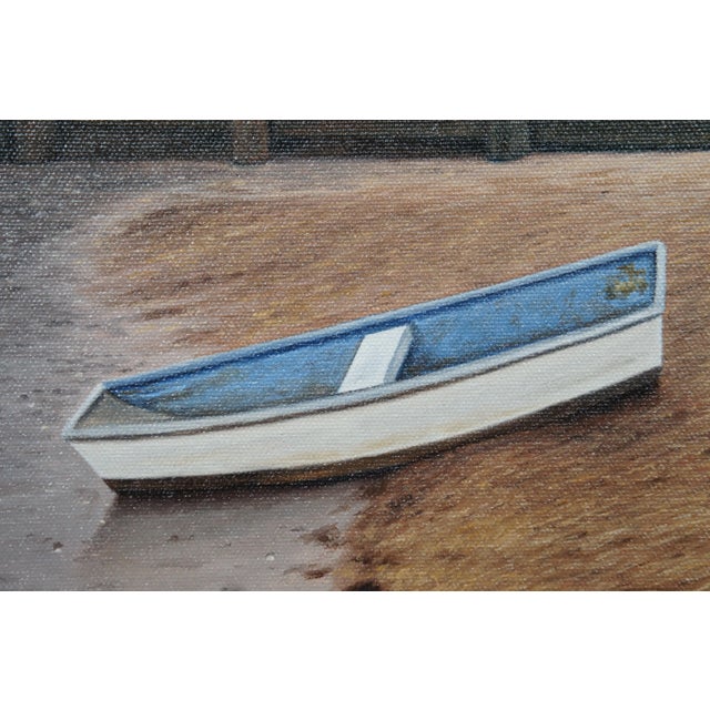 Michael McGovern Grounded Boats Beach Landscape Oil Painting on Canvas For Sale - Image 10 of 12