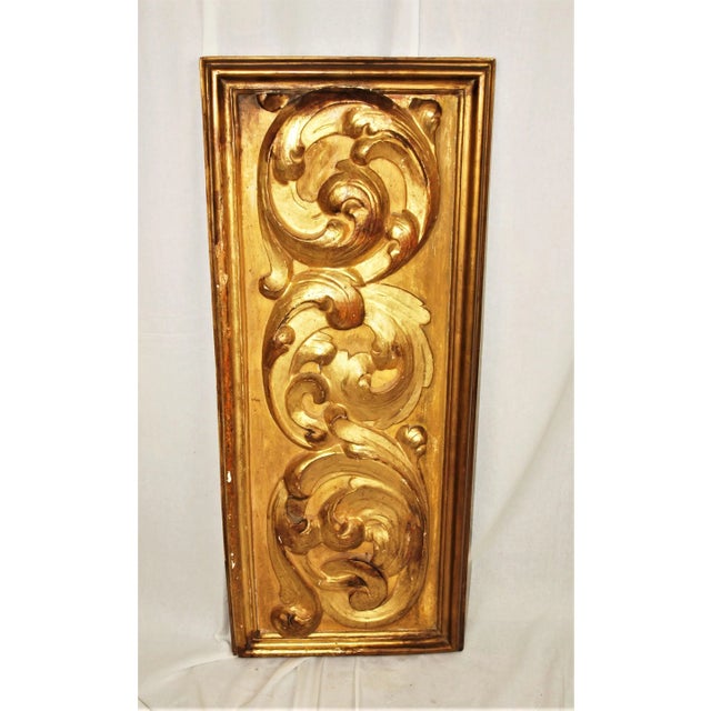 Wood 18th Century Gold Gilt Wood Panel For Sale - Image 7 of 8
