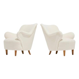Pair of Berg Swedish Club Chairs Circa 1945 Attributed to Gustav Axel For Sale