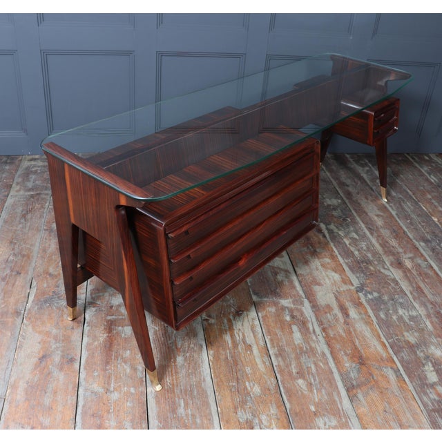 Mid-Century Italian Desk in Macassar Ebony by Dassi, 1950 For Sale - Image 6 of 17
