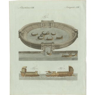 Bertuch, Roman Naval Battles and Warships, 1800, Engraving For Sale