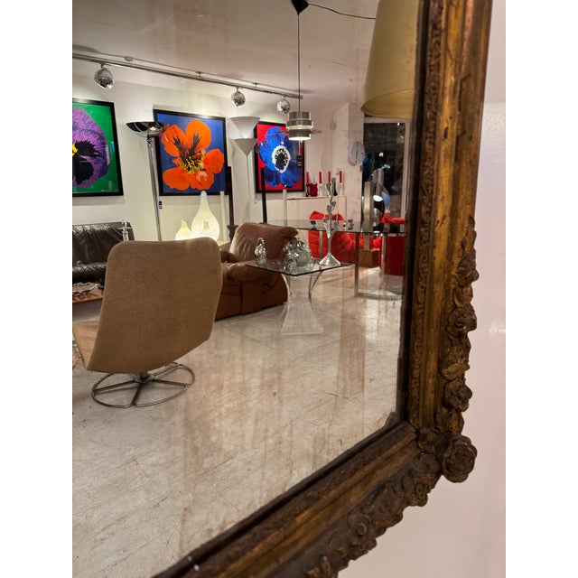 Gold Louis XV 24K Gold Leaf Roccoco Mirror in Oak, 1740 For Sale - Image 8 of 10