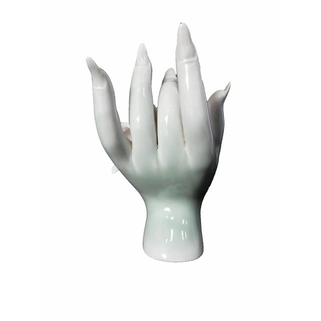 1980s Vintage Chinoiserie Quan Yin Hand Celadon Incense Burner For Sale - Image 5 of 9