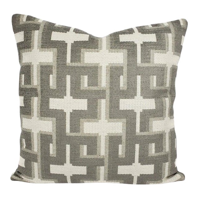 Jim Thompson Langham in Grey Pillow Cover For Sale