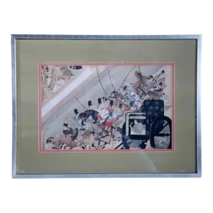 Late 19th Century Japanese Color Woodblock Print, Night Attack on the Sanjo Palace