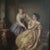 Brown Antique Painting on Canvas Interior Scene With Two Women For Sale - Image 8 of 12